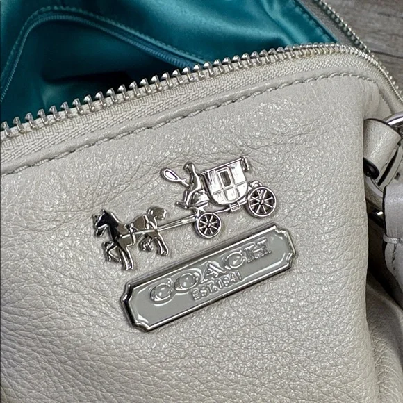 Coach Madison Leather Lindsey Satchel — Pebbled Dove Gray (Style G1120-18609)